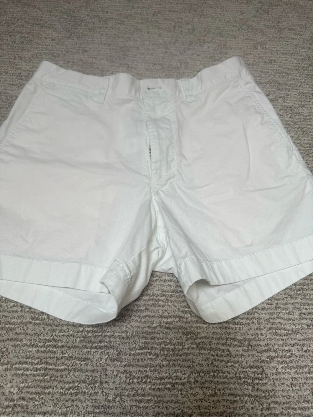 J. Crew White Flat Front Cotton Shorts